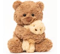 HOMEXYLYL Peluche à câliner, Animal en Peluche Doux à câliner Mignon Lapin Ours Lapin câlin Pâques Anniversaire Noël garçon Fille Adulte Copain Cadeau Enfants(Bear-Brown)
