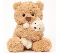 HOMEXYLYL Peluche à câliner, Animal en Peluche Doux à câliner Mignon Lapin Ours Lapin câlin Pâques Anniversaire Noël garçon Fille Adulte Copain Cadeau Enfants(Bear-Yellow)