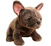HOMEXYLYL Peluche Bouledogue, Jouet Souple Et Réaliste Représentant Un Chiot Bouledogue Assis for Les Enfants Et Les Amoureux des Chiens(Gray)