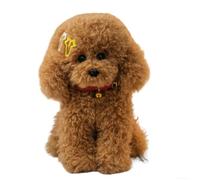 HOMEXYLYL Peluche Caniche, Chien Pelucheux réaliste Animal en Peluche Mignon Chiot réaliste for Enfants Filles décoration de Maison et Cadeaux d'anniversaire(Brown,35cm/13.7in)