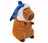 HOMEXYLYL Peluche Capybara, Animal en Peluche Capybara Portant Un Couvre-Chef De Requin Cadeaux d'anniversaire Et De Noël for Enfants Et Adultes(30cm/11.8in)