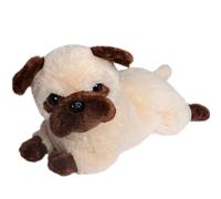 HOMEXYLYL Peluche Carlin, Jouet Chien en Réaliste avec Visage Ridé Et Fourrure Douce De Lapin Chiot Câlin for Enfants Amoureux des Chiens Blancs Réalistes