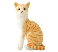 HOMEXYLYL Peluche Chat, Animal Doux Assis pour Enfants Décoration de Maison Compagnon Couchage Câlin Chambre à Coucher(Orange Cat,35cm/13.7in)