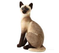 HOMEXYLYL Peluche Chat, Animal Doux Assis pour Enfants Décoration de Maison Compagnon Couchage Câlin Chambre à Coucher(Siamese Cat,35cm/13.7in)