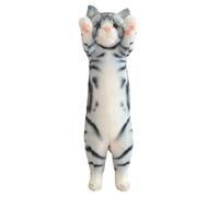 HOMEXYLYL Peluche Chat Debout, Chat tigré Gris réaliste Animal en Peluche poupée américaine Mignonne à Poils Courts Cadeau for Enfants et Adultes(Gray,40cm/15.7in)