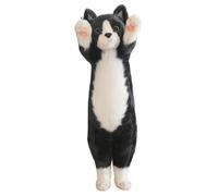 HOMEXYLYL Peluche Chat Debout, Chat tigré Gris réaliste Animal en Peluche poupée américaine Mignonne à Poils Courts Cadeau for Enfants et Adultes(Black,40cm/15.7in)