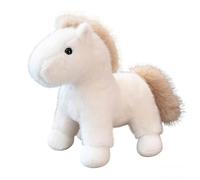 HOMEXYLYL Peluche Cheval, Animal en Peluche réaliste Doux Cadeau d'anniversaire de noël for Enfants Adultes Filles garçons décoration de Maison(White)
