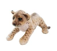 HOMEXYLYL Peluche Tigre couché, Petit Animal en Peluche léopard réaliste for Enfants Compagnon et Cadeau câlin(Lion,40cm/15.7in)