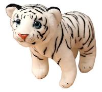 HOMEXYLYL Peluche Tigre, Jouet Tigre Géant De 40 Cm Compagnon Câlin for Enfants Et Décoration Intérieure Animaux du Zoo À Câliner Cadeaux Et Accessoires Photo(White)