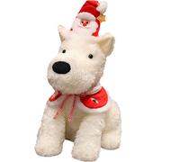 HOMEXYLYL Peluche Westie, Chiot de Noël Ultra Doux et câlin for Enfants Filles et garçons Cadeau d'anniversaire Compagnon réconfortant for l'heure du Coucher(45cm/17.7in)
