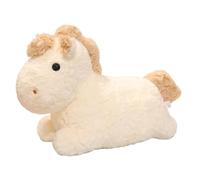 HOMEXYLYL Poney en Peluche, Cheval Couché Mignon Cadeaux for Enfants Adultes Filles Garçons Décoration De Noël d'anniversaire Fournitures De Fête(White,25cm/9.84in)