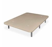 Homey - Base tapissée 3D renforcée, Grande stabilité avec 5 Barres transversales et 6 Pieds métalliques filetés de 27 cm, 105 x 200, Beige