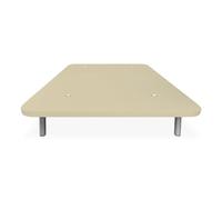 Homey - Base tapissée renforcée pour lit, stabilité et résistance avec 5 Barres transversales et 6 Pieds métalliques filetés de 27 cm, 135 x 190, Beige