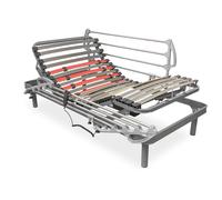 Homey - Lit électrique articulé Flexipro avec 5 Plans et Structure renforcée + Jeu de Garde-Corps rabattables - Ergonomique, fiable et Silencieux, Moteur Allemand, 105 x 200 cm