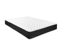 Homey Matelas viscoélastique réversible Sleep Pro (côté Hiver-été) Fermeté-Dureté Moyenne-Haute, épaisseur 20 cm, Memory Foam, Noir/Blanc, 150 x 180