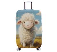 Homeyang Housse de Valise Mouton Beige Housse Valise Protection Elastique 18-32 Pouces Lavable à la Machine Luggage Cover Polyester Spandex Amovible (XL)