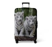 Homeyang Housse Valise Tigre Noir Blanc Housse Protection Valise Élastique et Lavable Polyester Spandex pour Voyages Vacances Ajustement Parfait Luggage Cover Réutilisable (S)