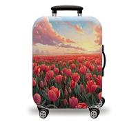 Homeyang Protection Valise de Voyage Orange Nuages Rouge Housse de Valise Protection Elastique 18-32 Pouces Lavable à la Machine Luggage Cover Polyester Spandex Amovible (XL)