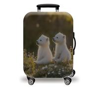 Homeyang Protection Valise de Voyage Ours Blanc Vert Housse de Valise Protection Elastique 18-32 Pouces Lavable à la Machine Luggage Cover Polyester Spandex Amovible (XL)