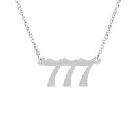 HOMEYU Angel Number Collier 111 222 333 444 555 666 777 888 999 Collier Argent Or Nombre Collier en Acier Inoxydable Numérologie Bijoux pour Femmes Hommes