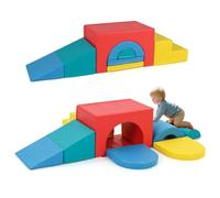 HOMFME 7Pcs Parcours Motricité Enfants, Module Motricité Bébé en Simili Cuir avec Attaches Auto-agrippante, Ensemble Blocs Construction en Mousse pour Chambre d'enfants, Crèche