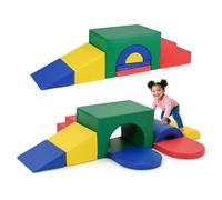 HOMFME 7Pcs Parcours Motricité Enfants, Module Motricité Bébé en Simili Cuir avec Attaches Auto-agrippante, Ensemble Blocs Construction en Mousse pour Chambre d'enfants, Crèche