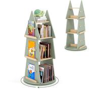 HOMFME Bibliotheque Enfant Rotative 360° à 4 Niveaux, Étagère Rangement en Forme d’Arbre avec 7 Compartiments Ouverts & Base Ronde Pivotante, Idéal pour Chambre d’Enfant, Salon (48 x 48 x 102 CM)