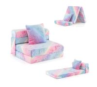 HOMFME Canapé Enfants avec Coussin, Fauteuil Bébé Brille Convertible, Housse Amovible et Lavable Machine, Matelas de Sol avec Motif Licorne, pour Chambre Salle Jeux