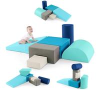 HOMFME Parcours Motricité Convertible pour Enfants d’Âge Préscolaire avec 6 Pièces, Module Motricité Montessori Bébé en Mousse Souples Colorés et Housse en PU, pour Le Développement d’Enfants