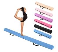 HOMFME Poutre Gymnastique Pliable 210 CM en Mousse, avec Surface en Daim, Poutre d’Équilibre Intérieur Amovible Transportable avec Poignée, Patin Antidérapant, Idéal pour Débutants, Enfants(Bleu)