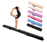 HOMFME Poutre Gymnastique Pliable 210 CM en Mousse, Surface en Daim, Poutre d’Équilibre Intérieur Amovible Transportable avec Poignée, Patin Antidérapant, Idéal pour Débutants Enfants (Noir)