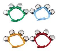 Homgaty 4 Pcs Bracelet Clochette Poignet Cloche Grelot Multicolores Rythmes Musicaux pour Bébé Enfants Fêtes Décorations
