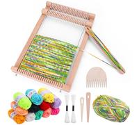 Homgaty Cadre à Tisser en Bois Naturel avec Laine, Kit de Tissage Manuel Complet pour Débutants - Loisir Créatif et Relaxant pour Adultes