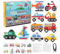 Homgaty Lot de 1000 grandes perles à repasser de 10 mm avec plaques, 10 motifs et papier à repasser, 10 couleurs vives, taille XL, kit créatif pour enfants à partir de 3 ans