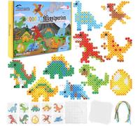 Homgaty Lot de 1000 grandes perles à repasser de 10 mm - Taille XL - Avec plaques - 10 motifs et papier à repasser - 10 couleurs vives - Perles à repasser XL - Kit créatif pour enfants à partir de 3