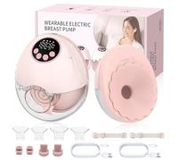 HOMGEN 2PCS Tire-lait électrique Portable Mains Libres, Extracteur de Lait Maternel Sans Fil avec écran LED, Pompe à Lait Rechargeable 1200mAh avec 4 Modes et 12 Niveaux, Facile à Nettoyer