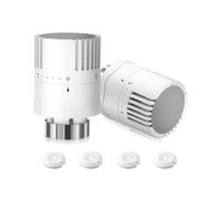 HOMGEN Lot de 2 têtes de valve thermostatiques durables pour radiateur M30 x 1,5 avec 6 couvercles de tuyau de radiateur pour la maison, le bureau, etc