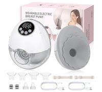 HOMGEN Tire-lait électrique mains libres portable Extracteur de lait maternel sans fil avec écran LED Pompe d'allaitement rechargeable 1200 mAh avec 4 modes et 12 niveaux Facile à nettoyer pour mamans