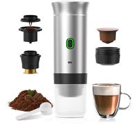 Homgo Machine à Café Portable 20 Bar - Cafetière Électrique Auto-Chauffante USB-C pour Camping/Voiture - Compatible Café Moulu & Capsules NS - Idéal Voyage, Bureau, Randonnée