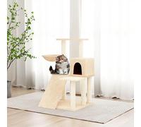 Homgoday Arbre à chat avec griffoir en sisal Crème 82 cm Arbre à chat tour griffoir Maison d'escalade à plusieurs niveaux avec échelle et niches Centre d'activités pour chats d'intérieur de type 1