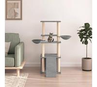 Homgoday Arbre à chat avec griffoir en sisal Gris clair 133 cm Arbre à chat Tour griffoir Maison d'escalade pour chat à plusieurs niveaux Centre d'activités pour chats d'intérieur Animaux et