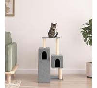 Homgoday Arbre à chat avec griffoir en sisal Gris clair 82 cm Arbre à chat Tour griffoir Maison d'escalade pour chat à plusieurs niveaux Centre d'activités pour chats d'intérieur Animaux et