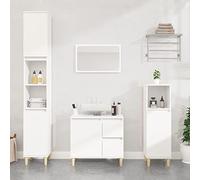 Homgoday Armoire de salle de bain en contreplaqué blanc 30 x 30 x 100 cm, armoire de salle de bain, buffet, coiffeuse, toilettes, espace de rangement pour douche, organisateur à la maison, type 2,