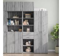 Homgoday Armoire haute étroite - Avec beaucoup d'espace de rangement - Multifonction - Pour salon - Gris sonoma - 50 x 42,5 x 225 cm - En matériau dérivé du bois