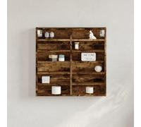 Homgoday Armoire vitrine chêne fumée 60 x 8,5 x 58 cm en bois multicouche, étagère murale, étagère murale, étagère murale, étagère murale, étagère murale pour entrée étagère