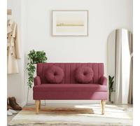 Homgoday Banc rembourré de salle à manger avec accoudoirs, banc de salon avec dossier, pour salle à manger, couloir, garde-robe, bordeaux, 113 x 64,5 x 75,5 cm, en tissu