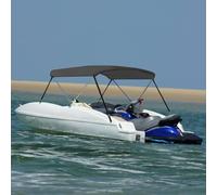 Homgoday Bimini-Top pour bateau: Anthracite, 150x120x110 cm, cadre à 2 arcs, résistant aux UV et à l'eau, pour une utilisation à long terme Modèle93129