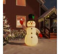 Homgoday Bonhomme de Neige Gonflable Multicolore avec lumières LED intégrées et Ventilateur pour décoration de Noël intérieure et extérieure avec Adaptateur et piquets de Terre