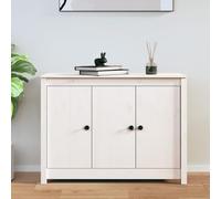 Homgoday Buffet, armoire de cuisine, armoire de rangement, armoire auxiliaire pour chambre, salon, buffet en bois massif de pin blanc 100 x 35 x 74 cm