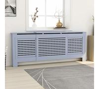 Homgoday Cache-radiateur - Design à lamelles - Pour bureau, couloir, salon, chambre à coucher - Gris - 205 cm - MDF